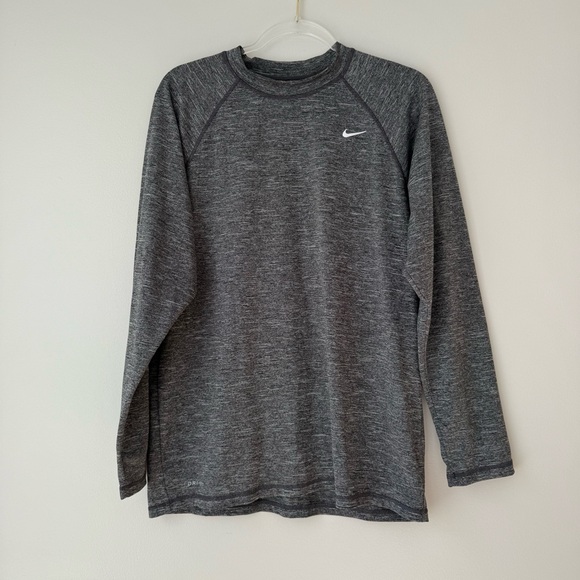 Nike Gray Dri-FIT Long Sleeve Shirt Sz L - Picture 1 of 8